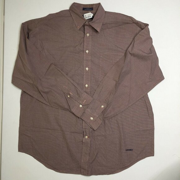 Daniel Cremieux Mens Button Up Long Sleeved Striped Shirt Orange Blue Size XL - Picture 1 of 13